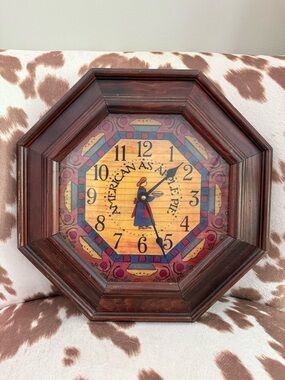 Cottagecore Wood Analog American Apple Pie Farmhouse Wall Clock